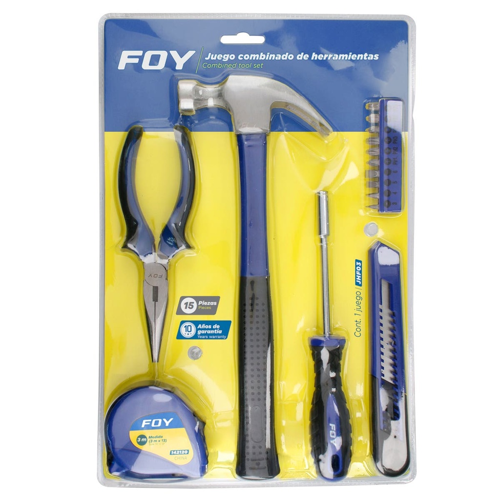 Juego combinado de herramienta, 15 piezas Foy