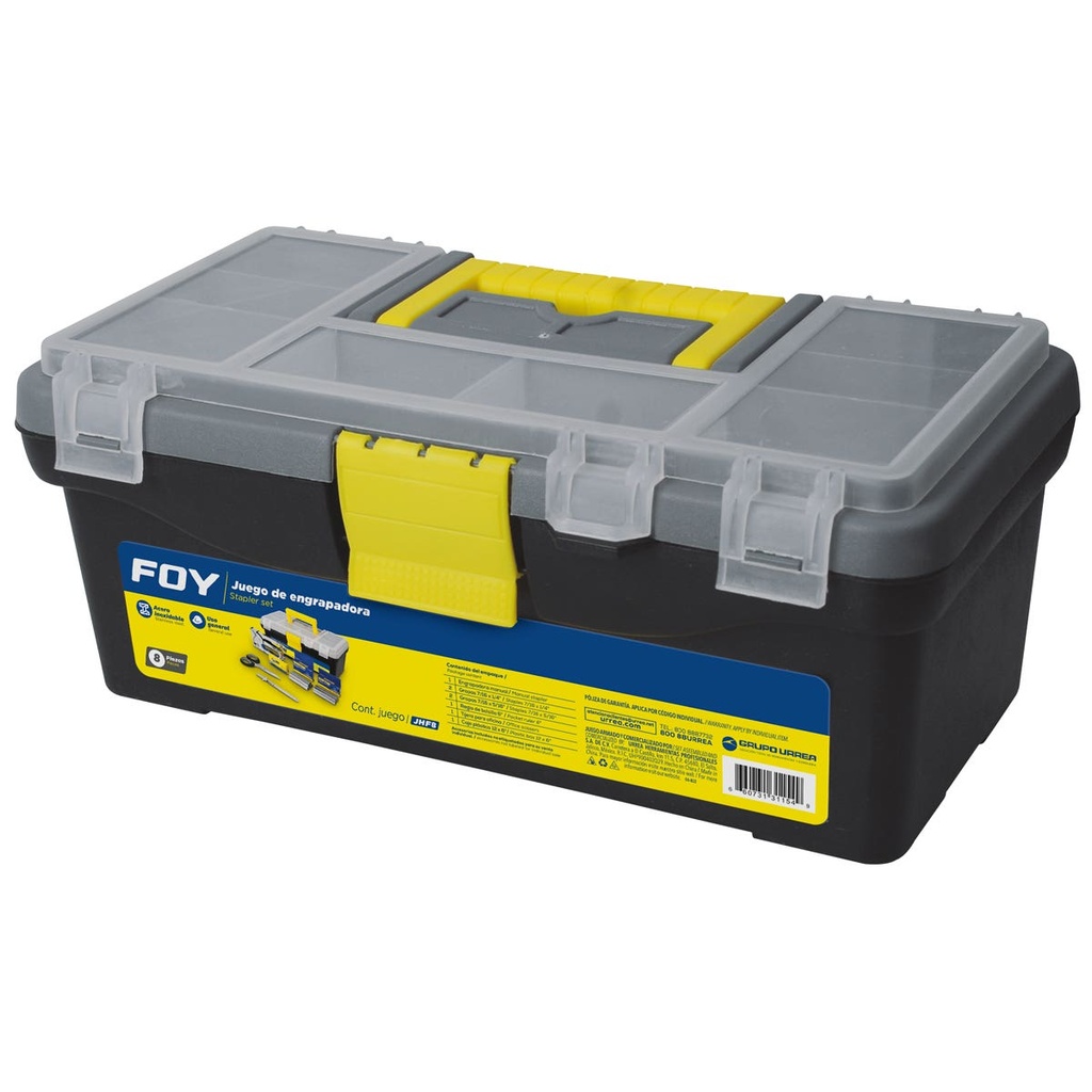 Juego combinado de herramienta 8 piezas, con caja plástica Foy