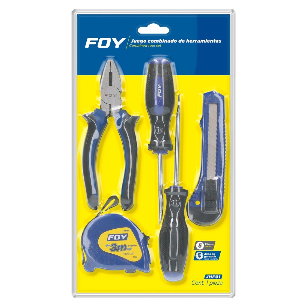 Juego combinado de herramienta con pinza de electricista, 5 piezas Foy