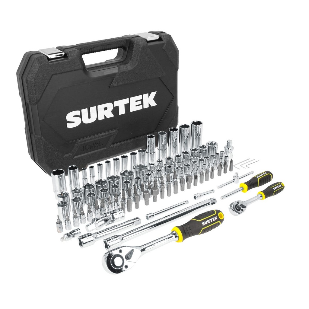 Juego combinado de herramienta para mecánico 106 piezas, con maletín plástico Surtek