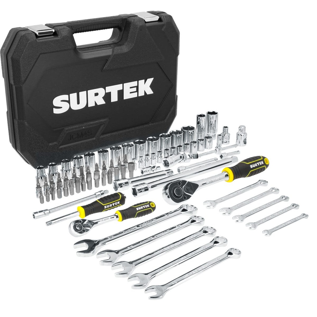 Juego combinado de herramienta para mecánico 84 piezas, con maletín plástico Surtek