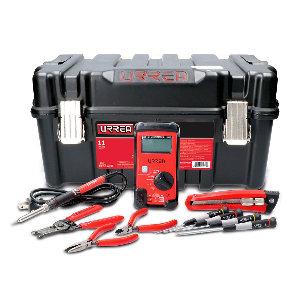Juego de herramienta para electrónico 11 piezas, con caja plástica Urrea