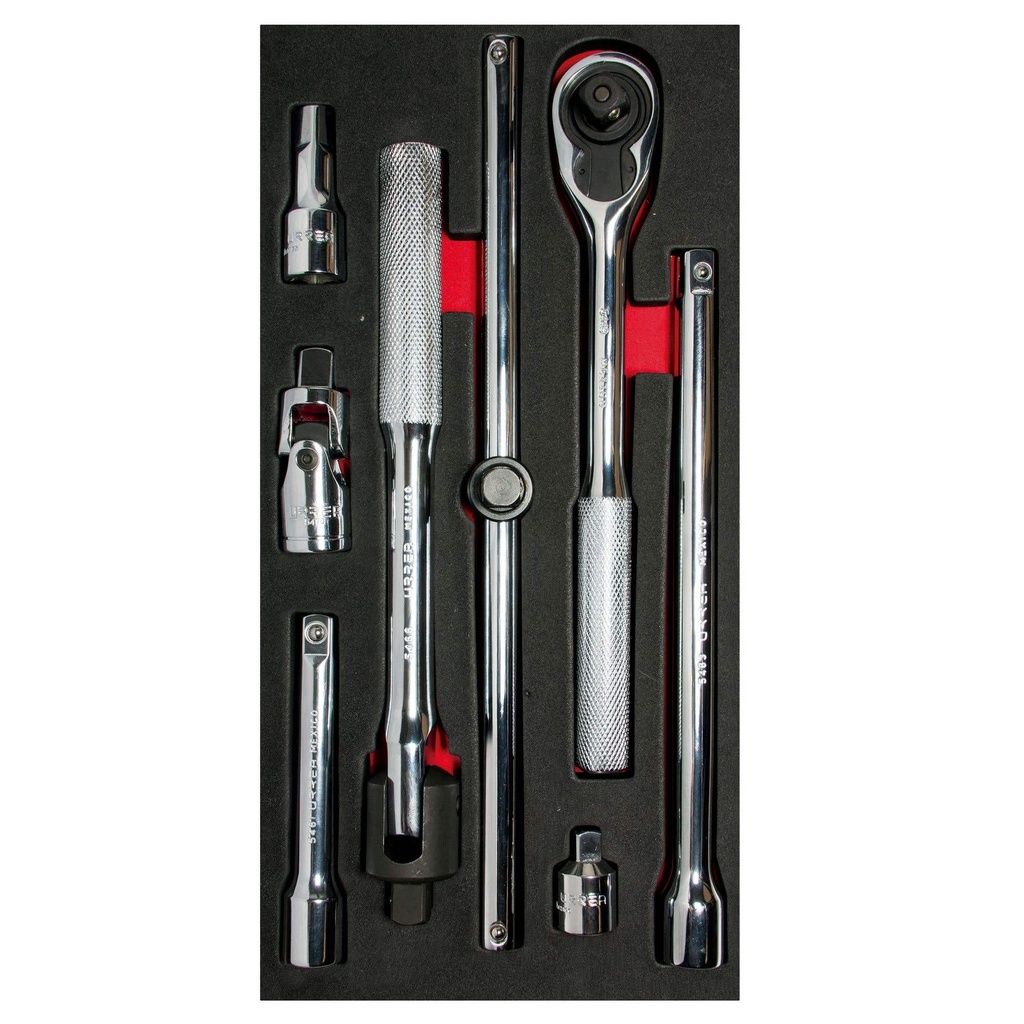 Juego de accesorios cuadro 1/2" 8 piezas, CH109-C Urrea