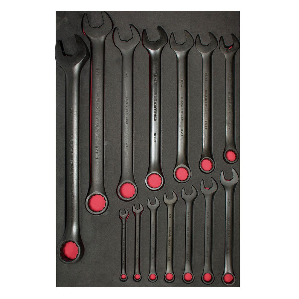 Juego de llaves combinadas fosfatizadas en pulgadas 14 piezas, CH303-C Urrea