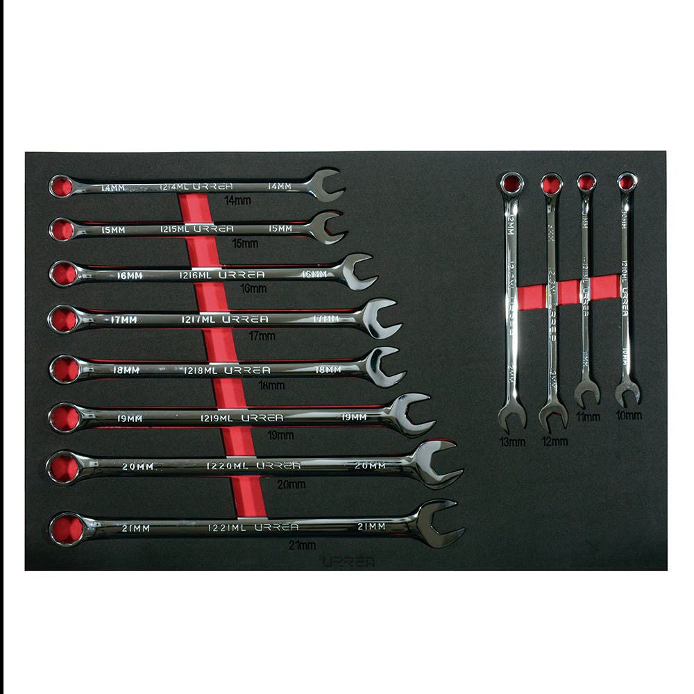 Juego de llaves combinadas extra largas métricas 12 piezas, CH316-C Urrea