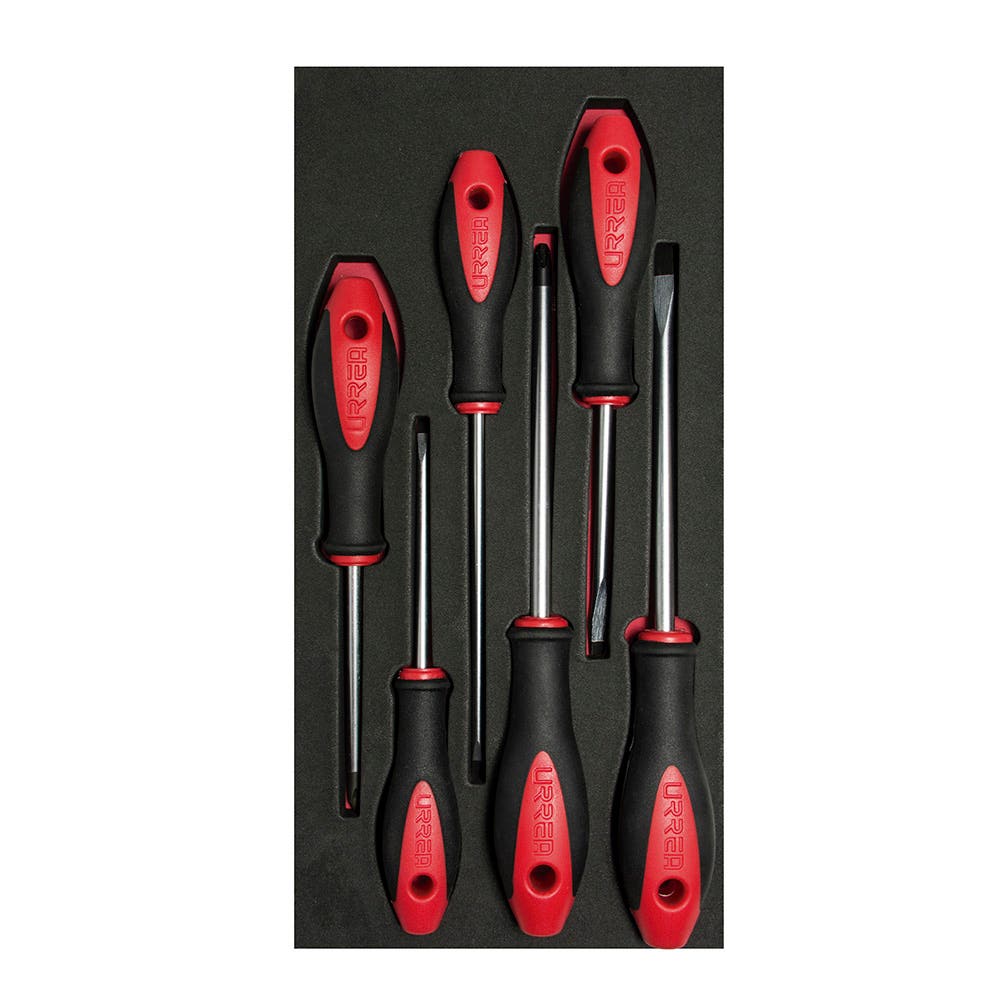 Juego de destornilladores con mango bimaterial varias puntas 6 piezas, CH115-C Urrea