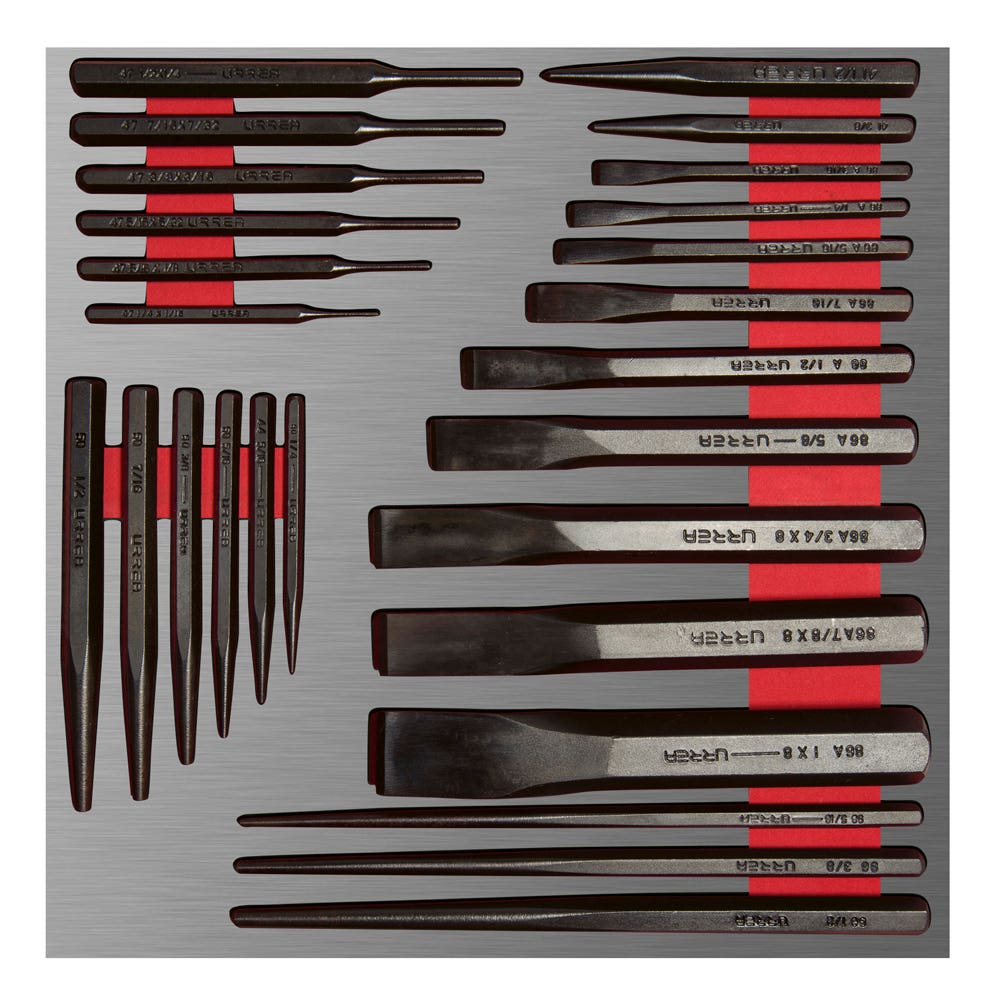 Juego de cinceles, puntos y botadores 26 piezas, CH211L-C Urrea