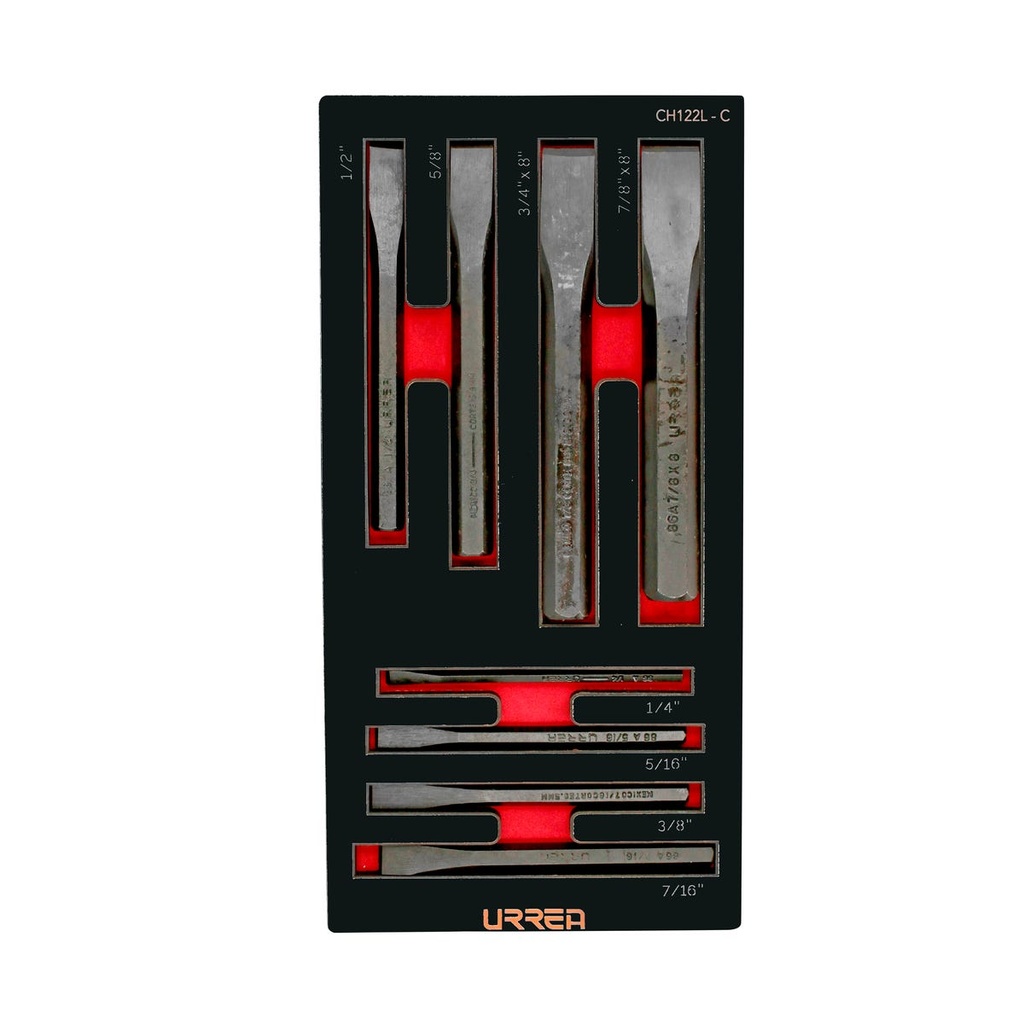 Juego de cinceles 8 piezas, CH122-C Urrea