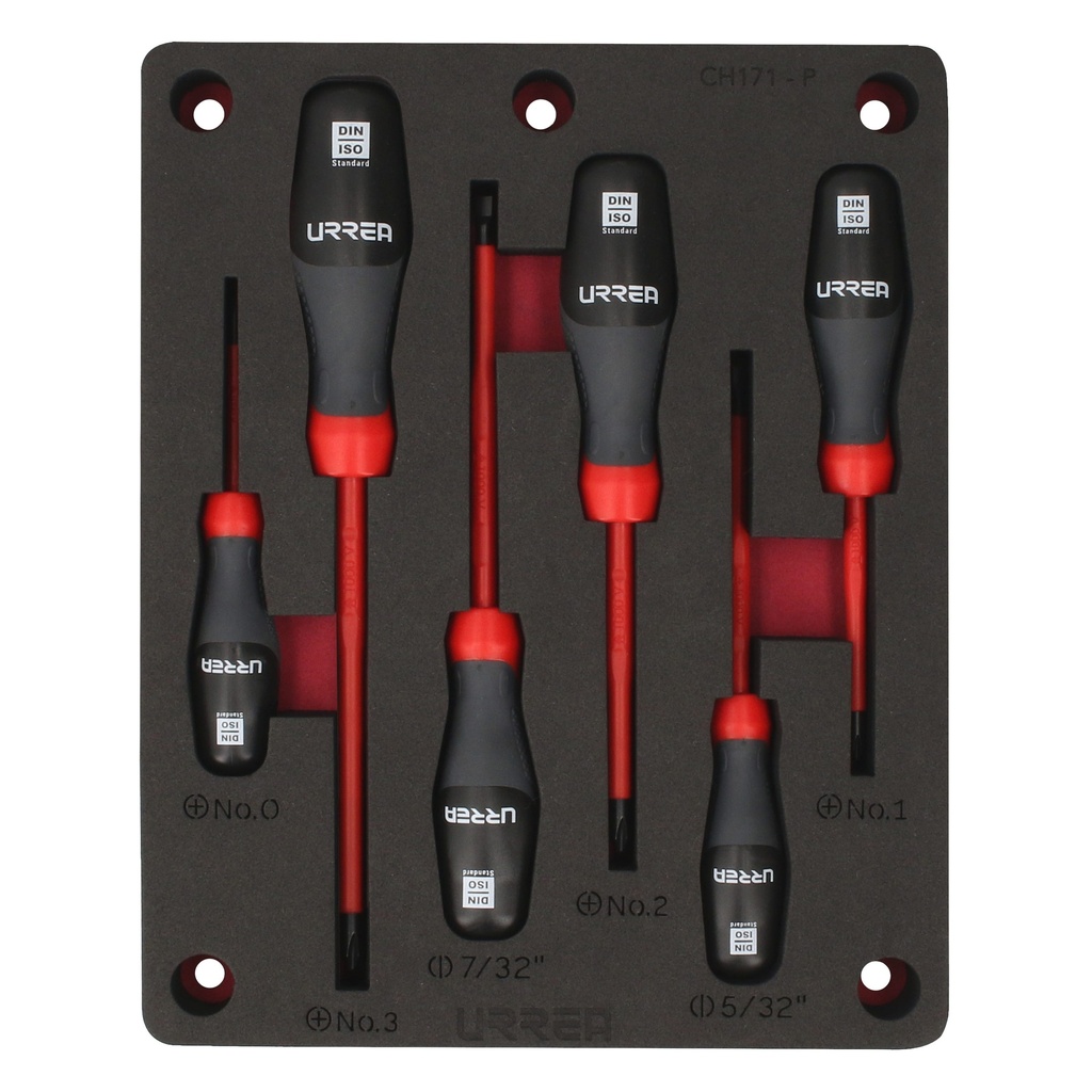 Juego de destornilladores con mango 1000 V combinados 6 piezas, CH171P-C Urrea
