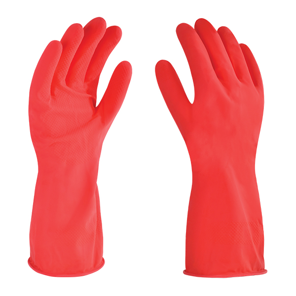Guante De Látex Rojo Con Relieve En Palma