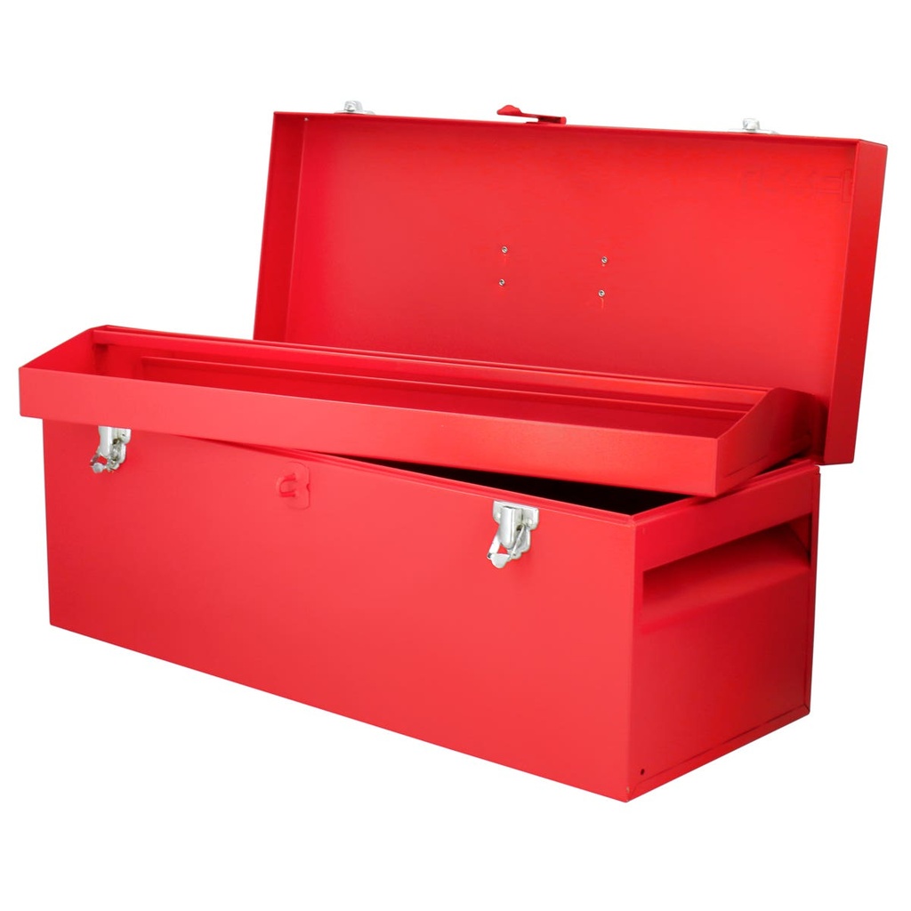 Caja portaherramientas métalica con asa plástica color rojo 24" x 9" x 9" Urrea