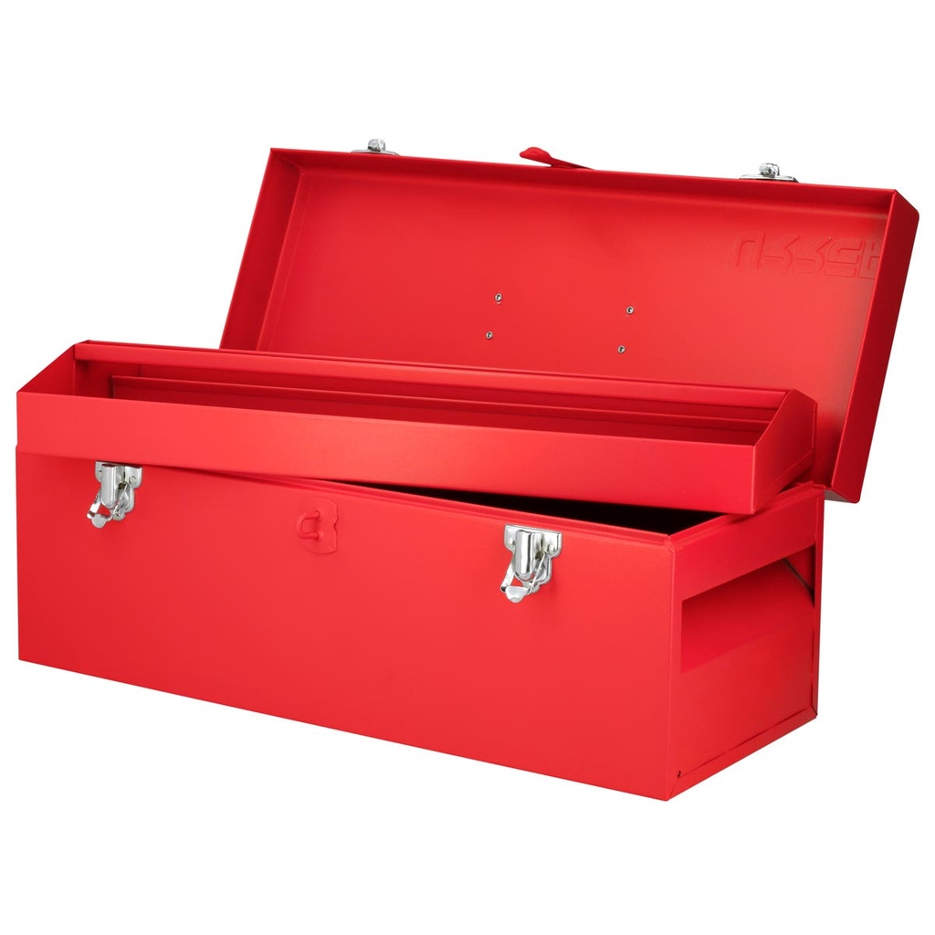 Caja portaherramientas métalica con asa plástica color rojo 20" x 7" x 7" Urrea
