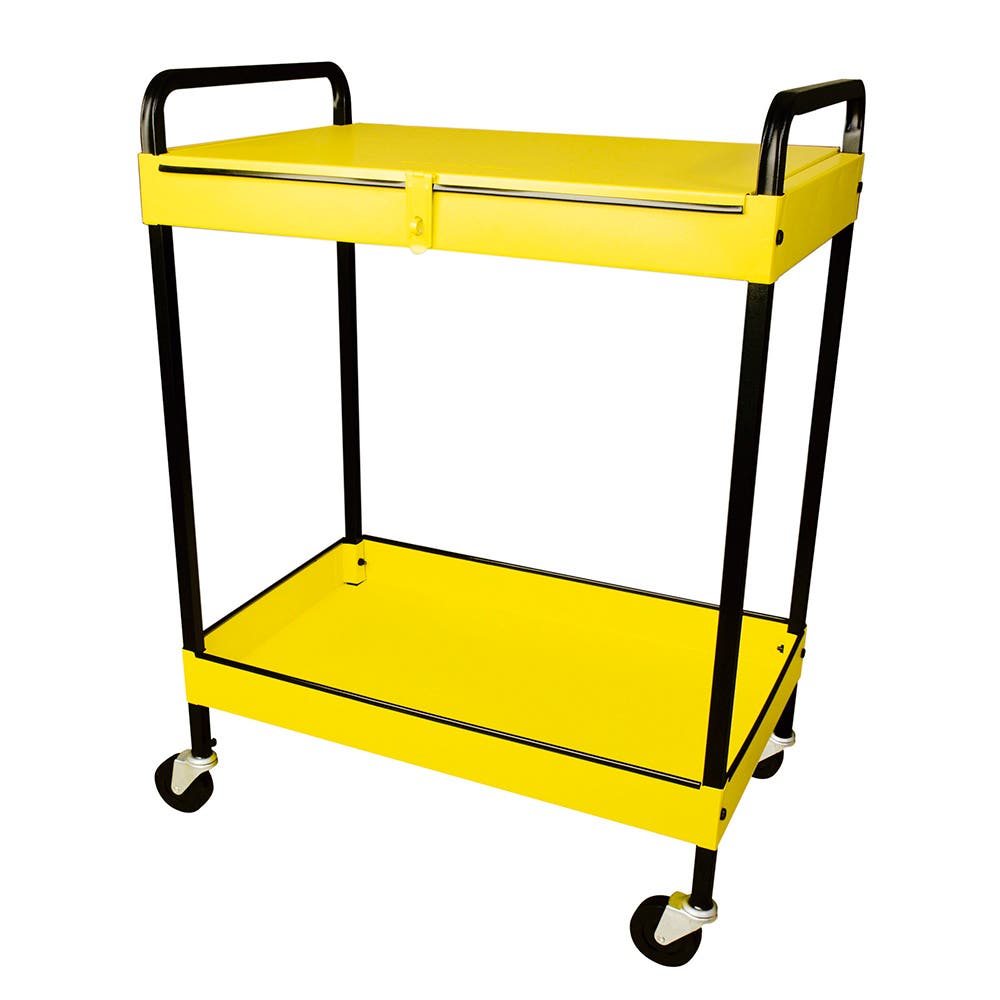 Carro utilitario de lámina amarillo 2 niveles 25" Surtek