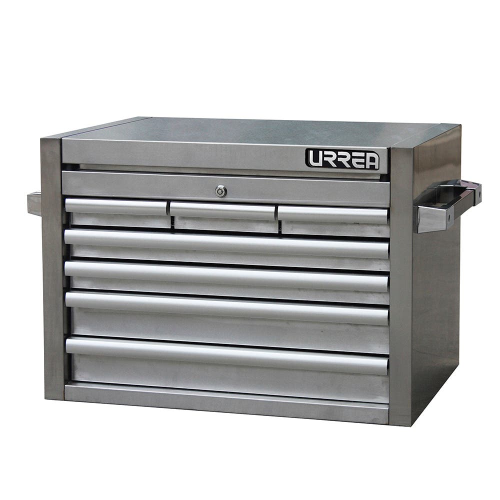 Gabinete acero inoxidable superior 7 gavetas serie H 27" Urrea