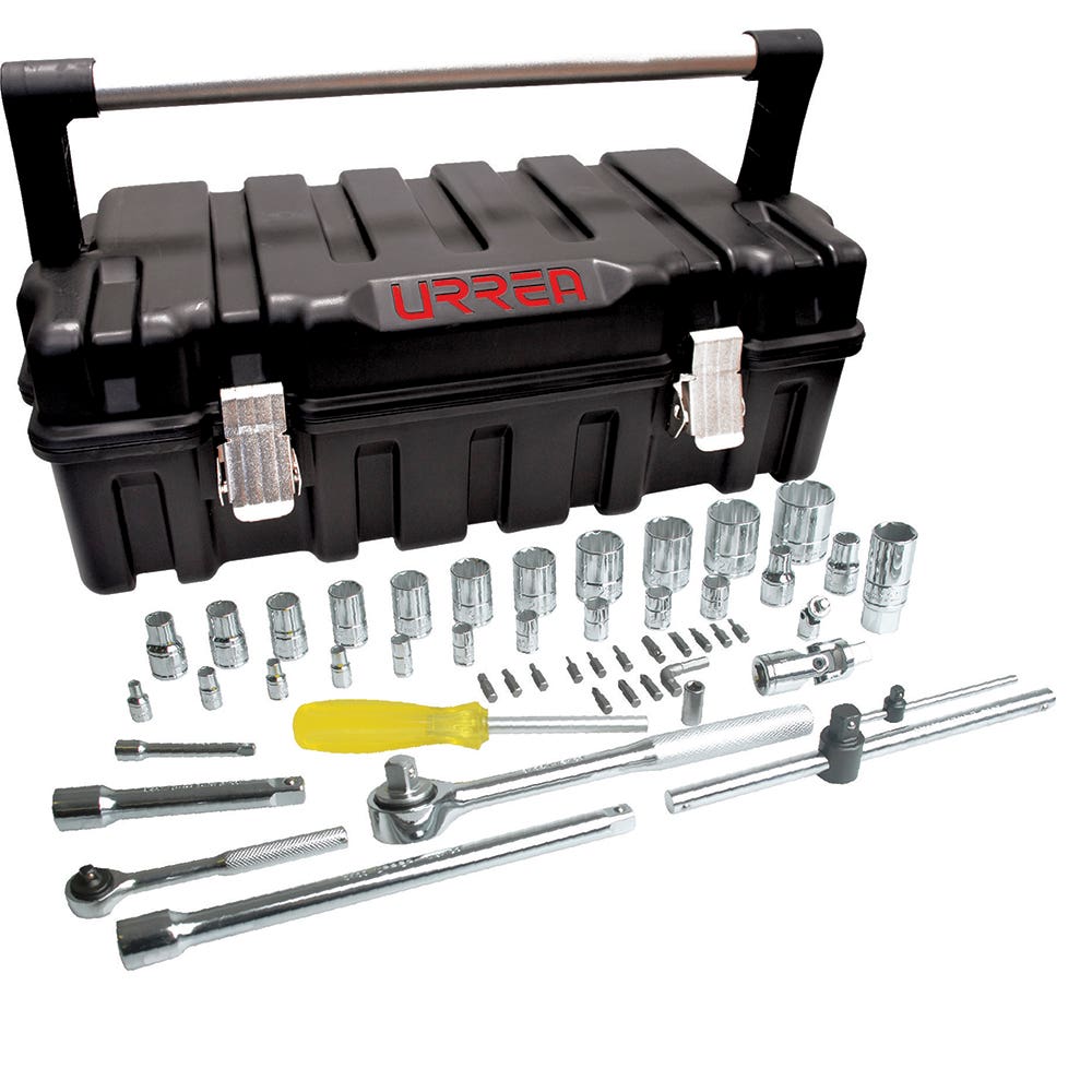 Juego de dados y accesorios cuadro de 1/4" y 1/2" en pulgadas, 51 piezas Urrea