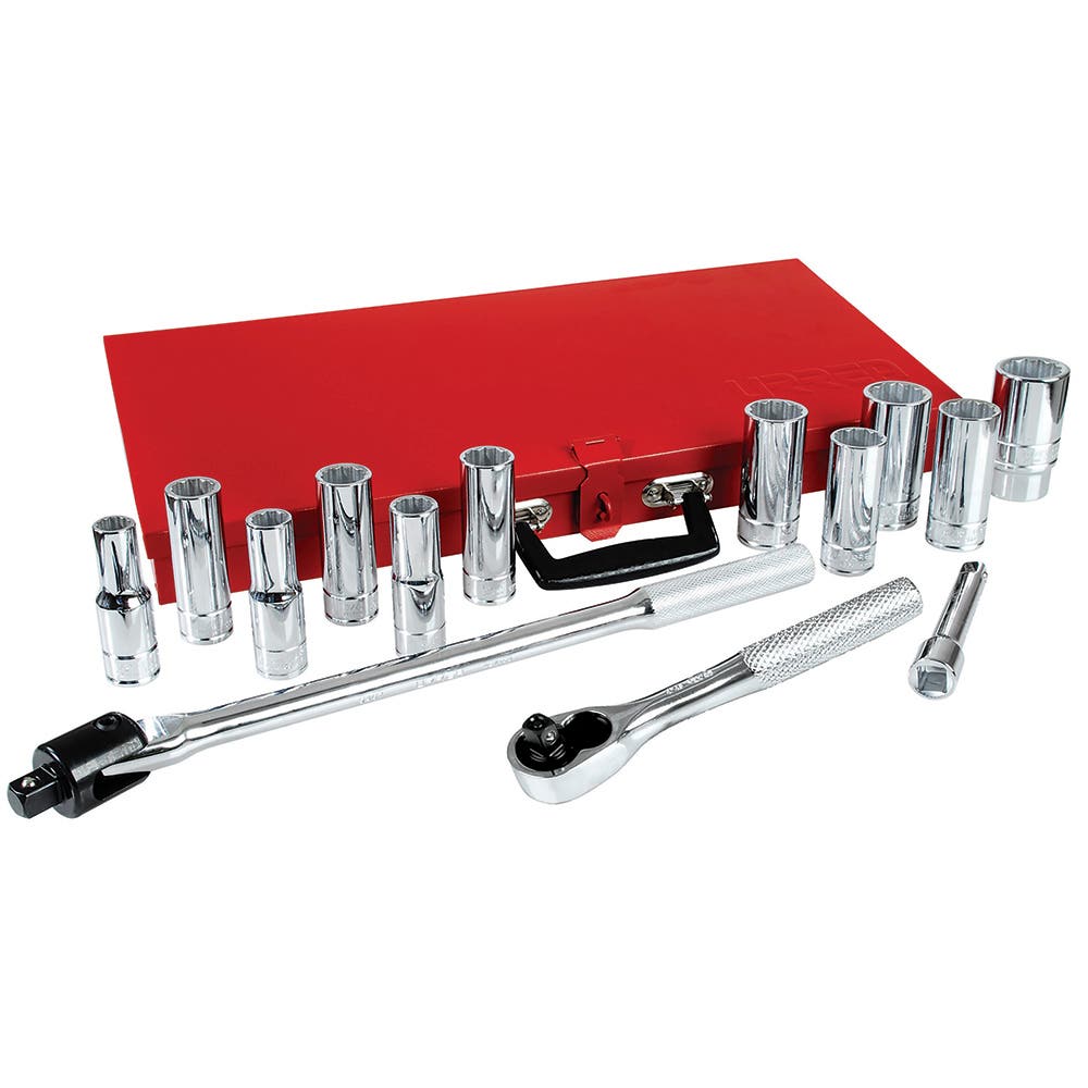 Juego de dados y accesorios cuadro de 1/2" en pulgadas, 15 piezas Urrea