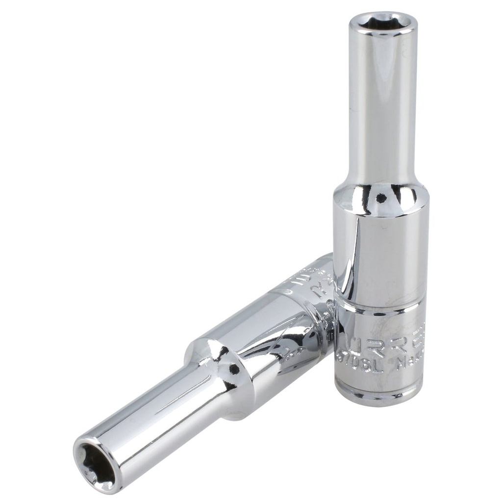 Dado largo cuadro de 1/4", 6 puntas, en pulgadas, 3/16" Urrea