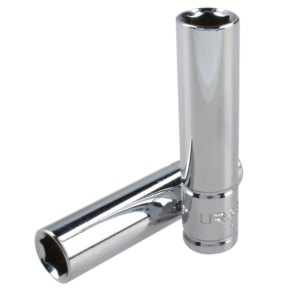 Dado largo cuadro de 1/4", 6 puntas, en pulgadas, 1/2" Urrea