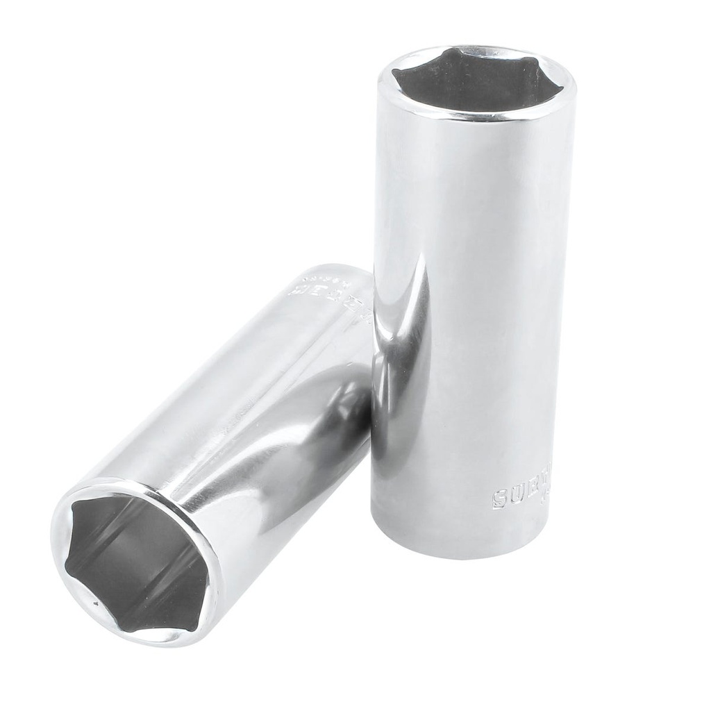 [F4416HL] Dado largo cuadro de 1/4", 6 puntas, en pulgadas, 1/2" Surtek