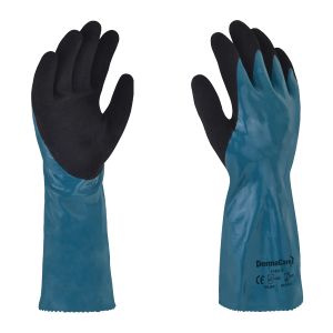 Guante de Nitrilo Verde Dermacare de 14 Pulgadas