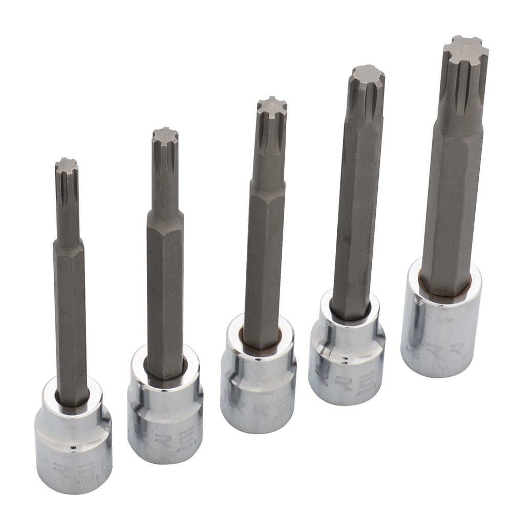 Juego de dados con punta ribe cuadro de 3/8", 5 piezas Urrea