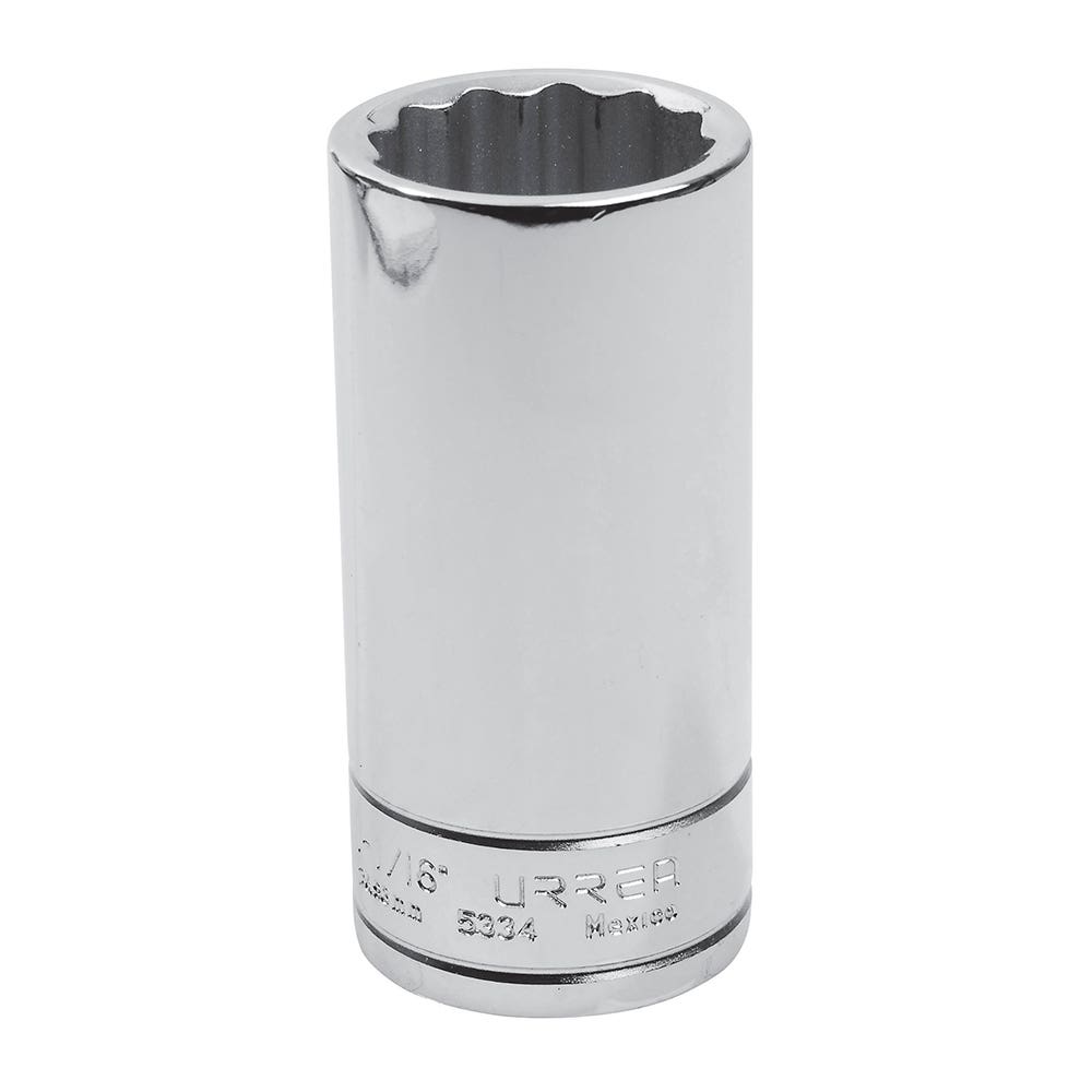 [5334] Dado largo cuadro de 1/2", 12 puntas, en pulgadas, 1-1/16" Urrea