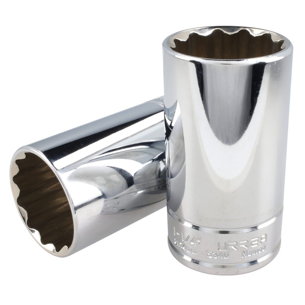 Dado largo cuadro de 1/2", 12 puntas, en pulgadas, 1-1/4" Urrea