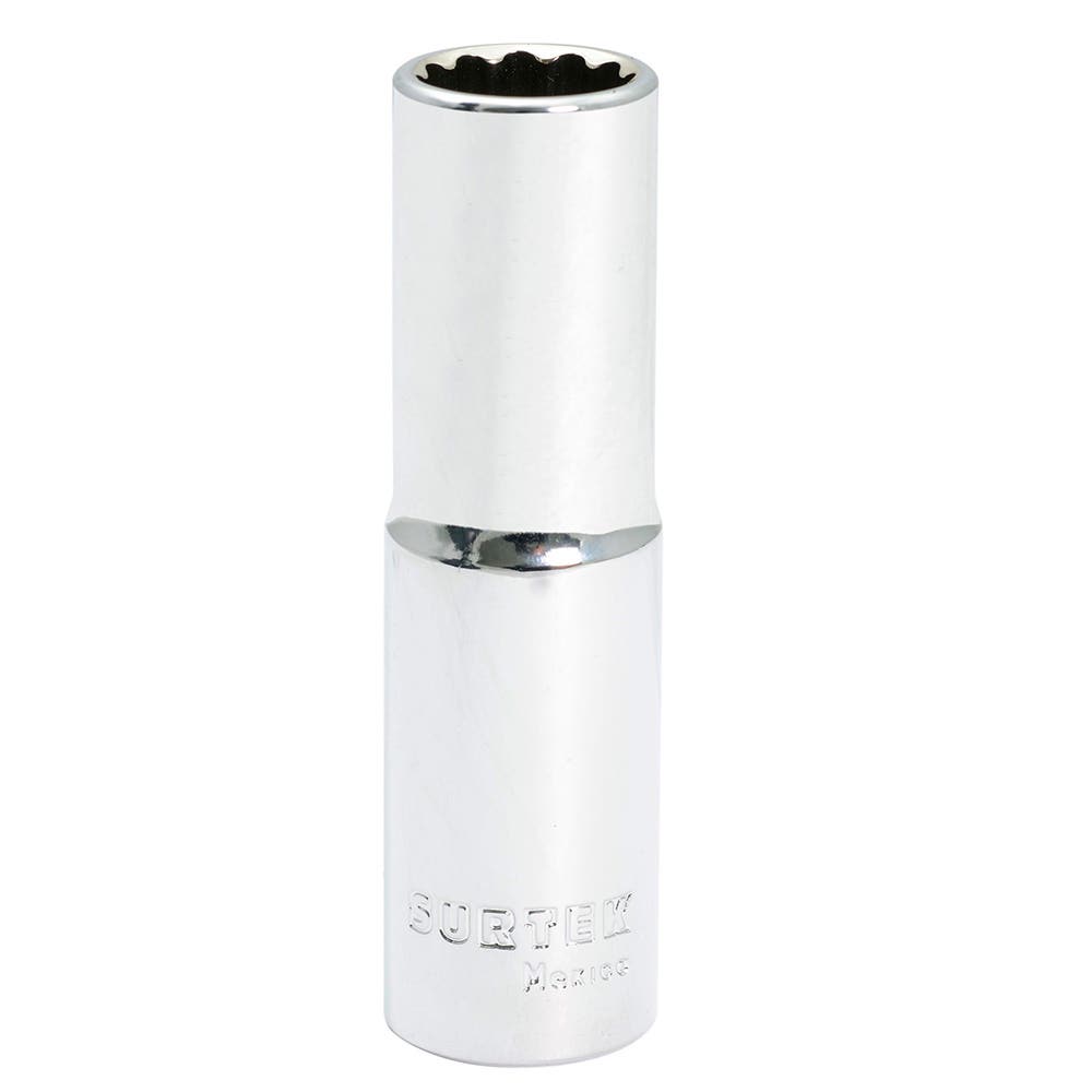 [F5818L] Dado largo cuadro de 1/2", 12 puntas, en pulgadas, 9/16" Surtek