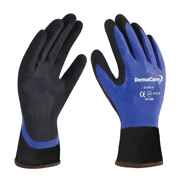 [51-910-5] Guante de Nylon con Recubrimiento Nitrilo Azul (5)
