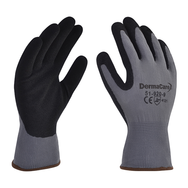 Guante poliester gris rec nitrilo negro 9