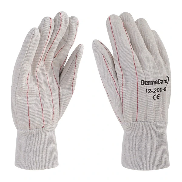 [12-200-5] Guante de Protección Doble Palma de Algodón Blanco (5)