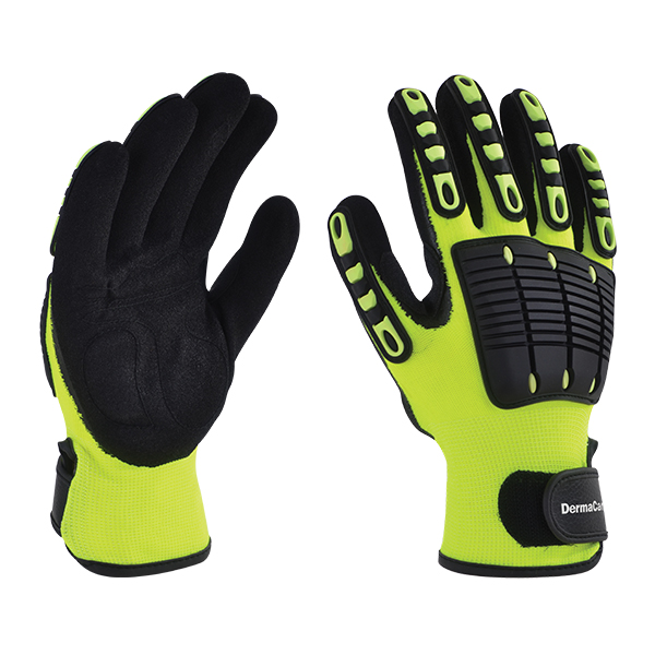 Guante De Seguridad Dermacare - Nylon Fluorescente Con Pvc Y Nitrilo