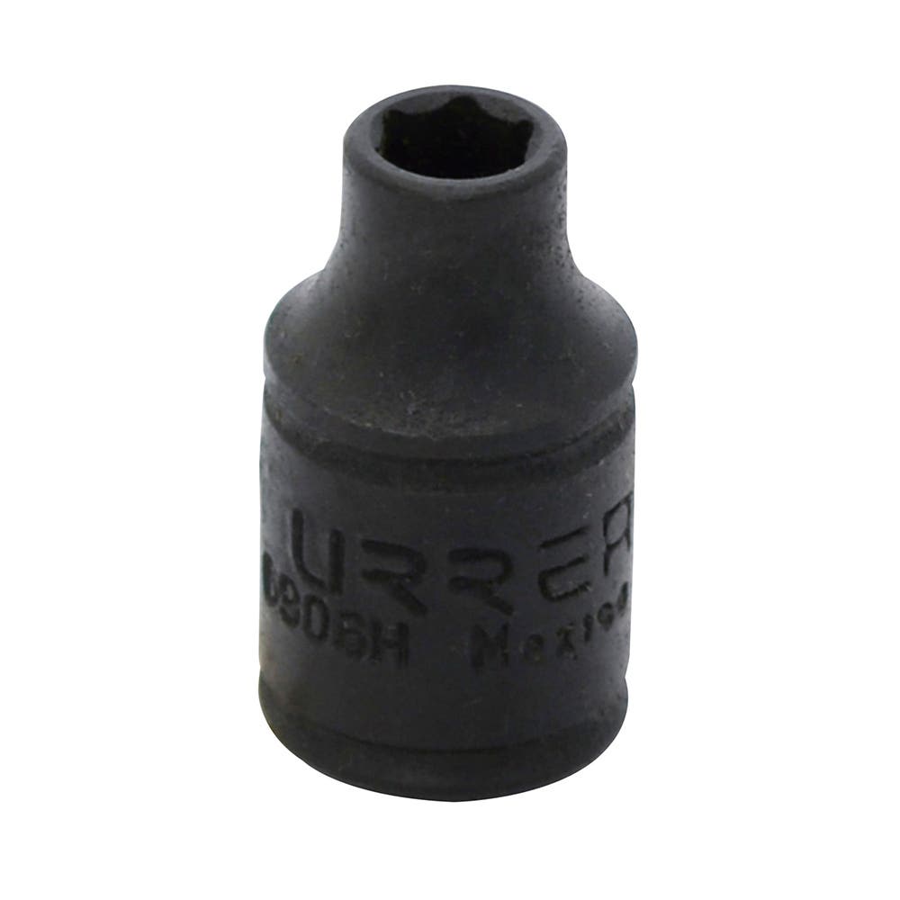Dado de impacto cuadro de 1/4", 6 puntas, en pulgadas, 3/16" Urrea