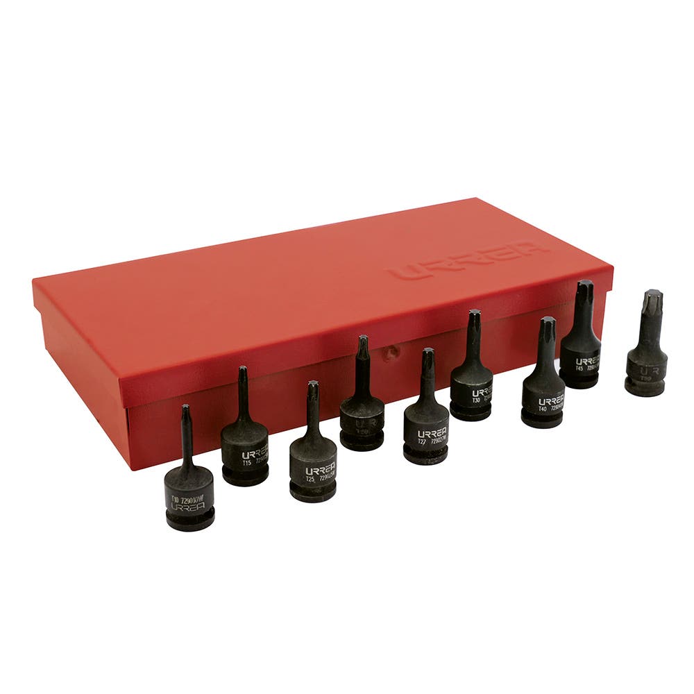 Juego de dados de impacto con punta torx cuadro de 3/8", 10 piezas Urrea