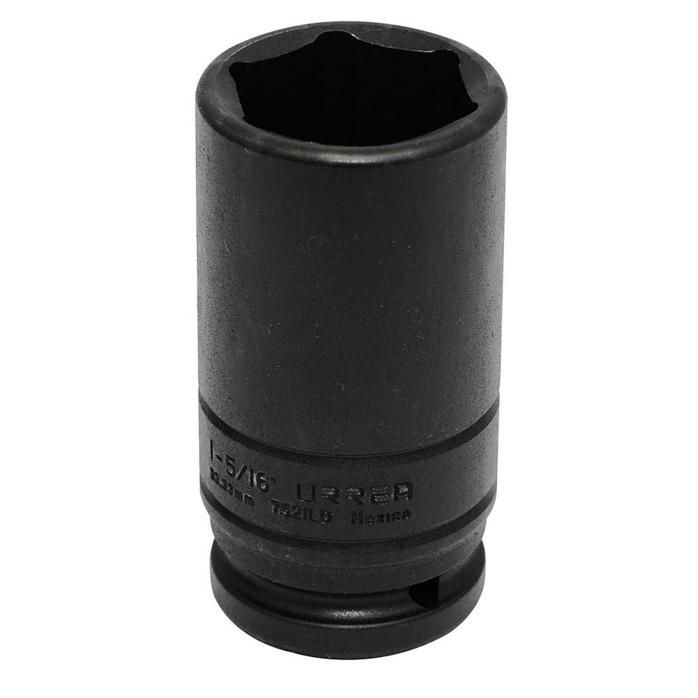 Dado de impacto largo pared delgada cuadro de 3/4", 6 puntas, en pulgadas, 1-5/16" Urrea