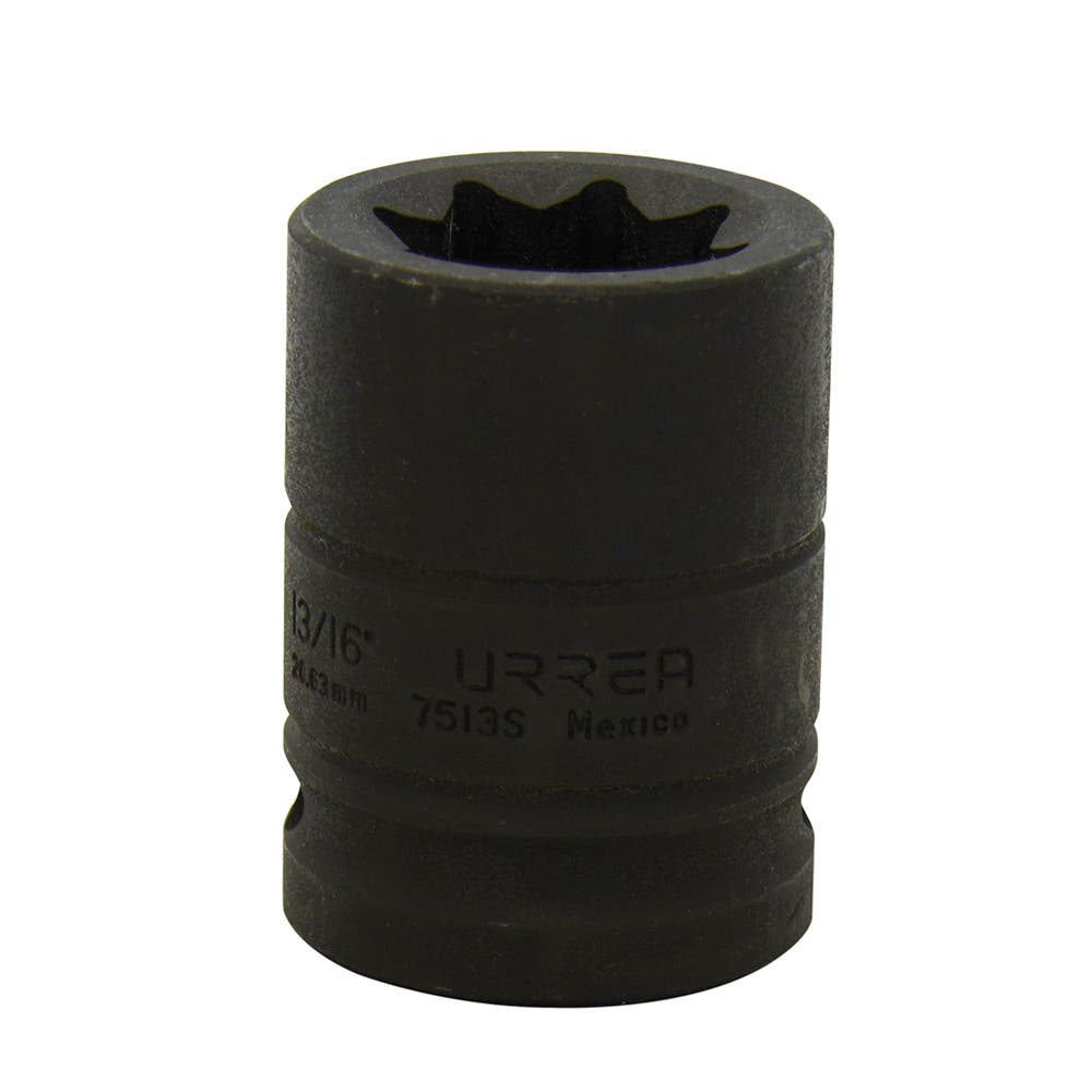 Dado de impacto cuadro de 3/4", 8 puntas, en pulgadas, 13/16" Urrea