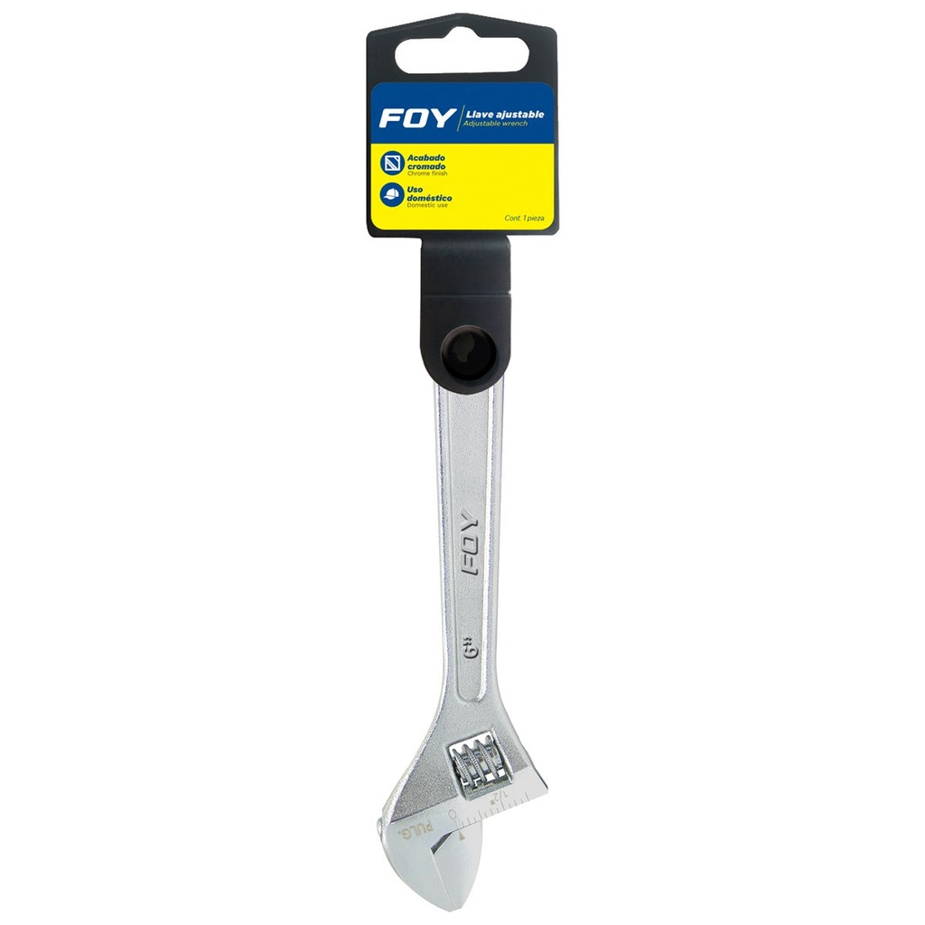 Llave ajustable cromada 6" Foy