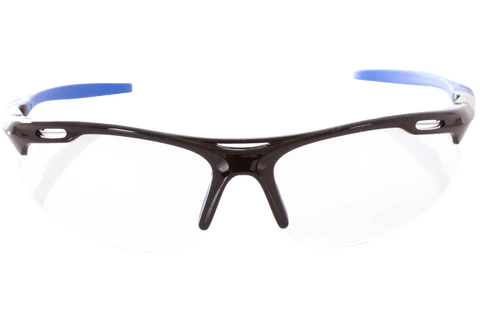 [148CL] Lentes De Micas Claras, Armazón Negro Y Patillas Flexibles. Dextherhand