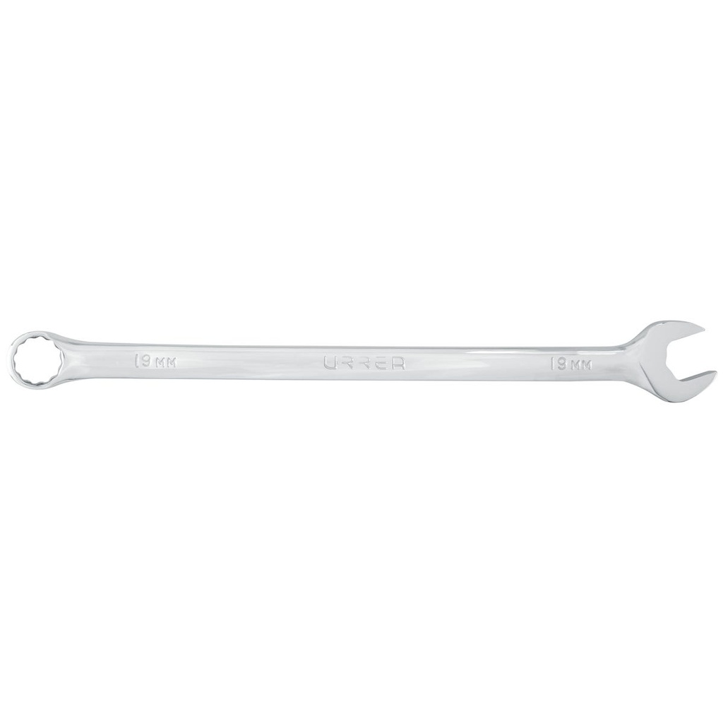 Llave combinada extra larga pulido espejo métrica, 12 puntas, 19 mm Urrea