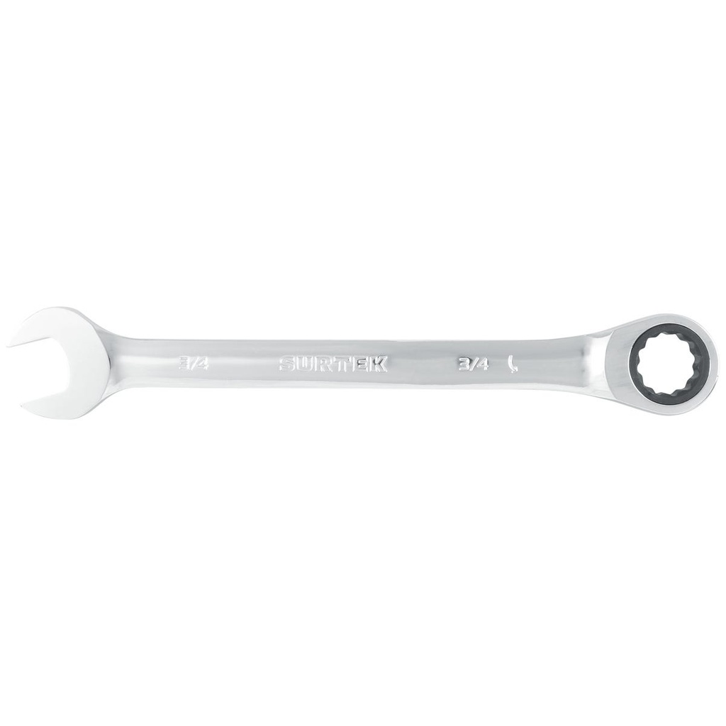Llave combinada pulido espejo de matraca en pulgadas, 12 puntas, 3/4" Surtek