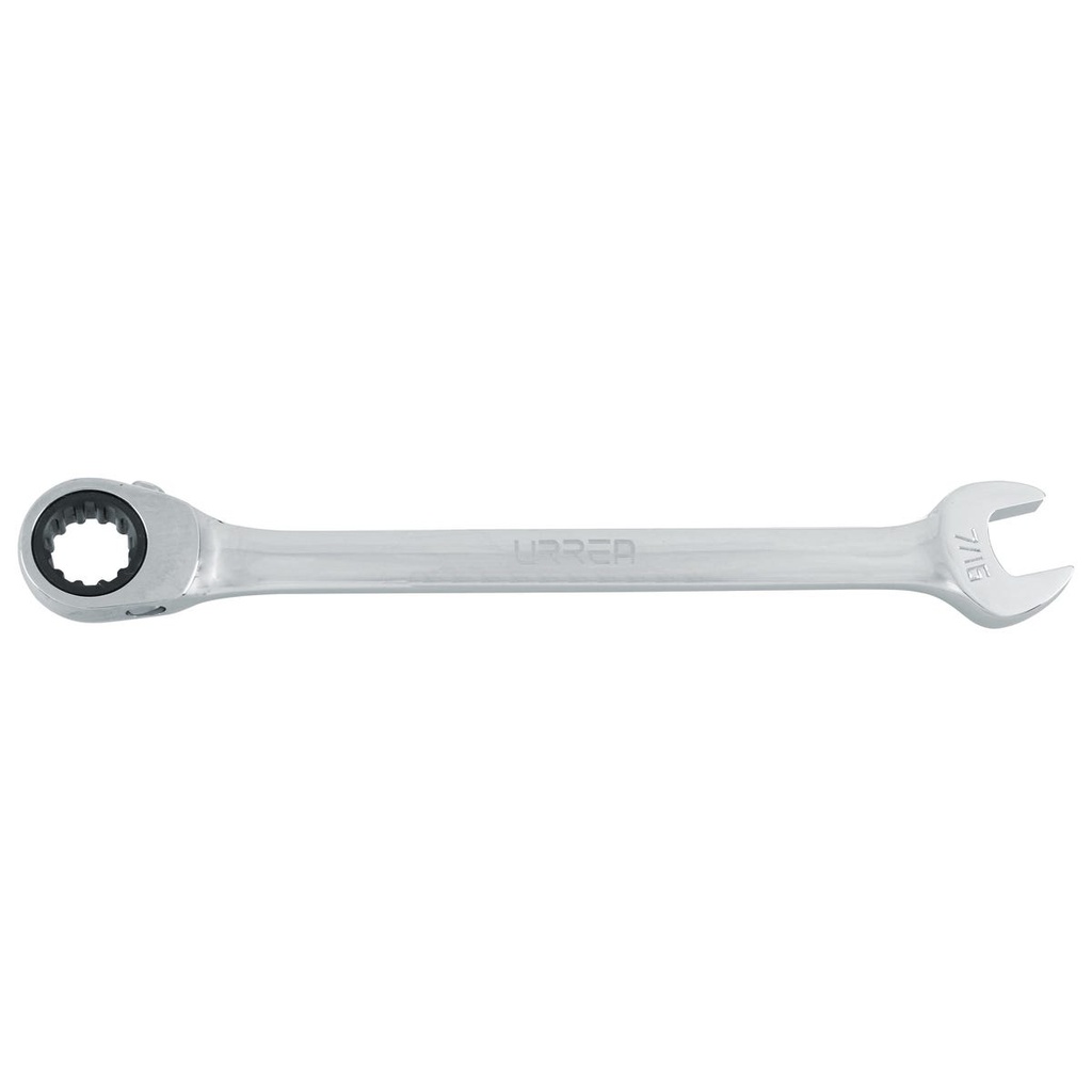Llave combinada pulido espejo de matraca spline reversible en pulgadas, 7/16" Urrea