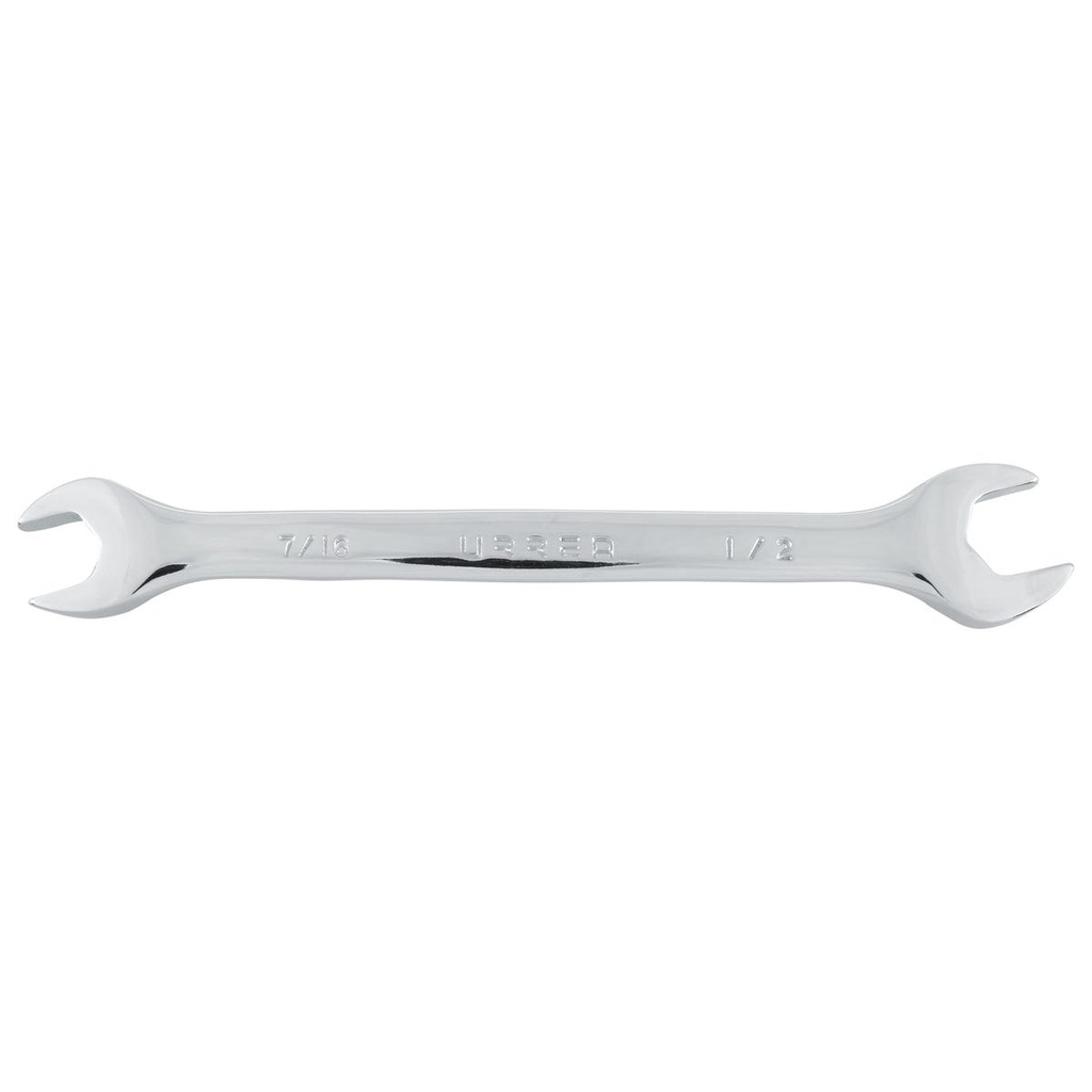 Llave española pulido espejo en pulgadas, 7/16" x 1/2" Urrea