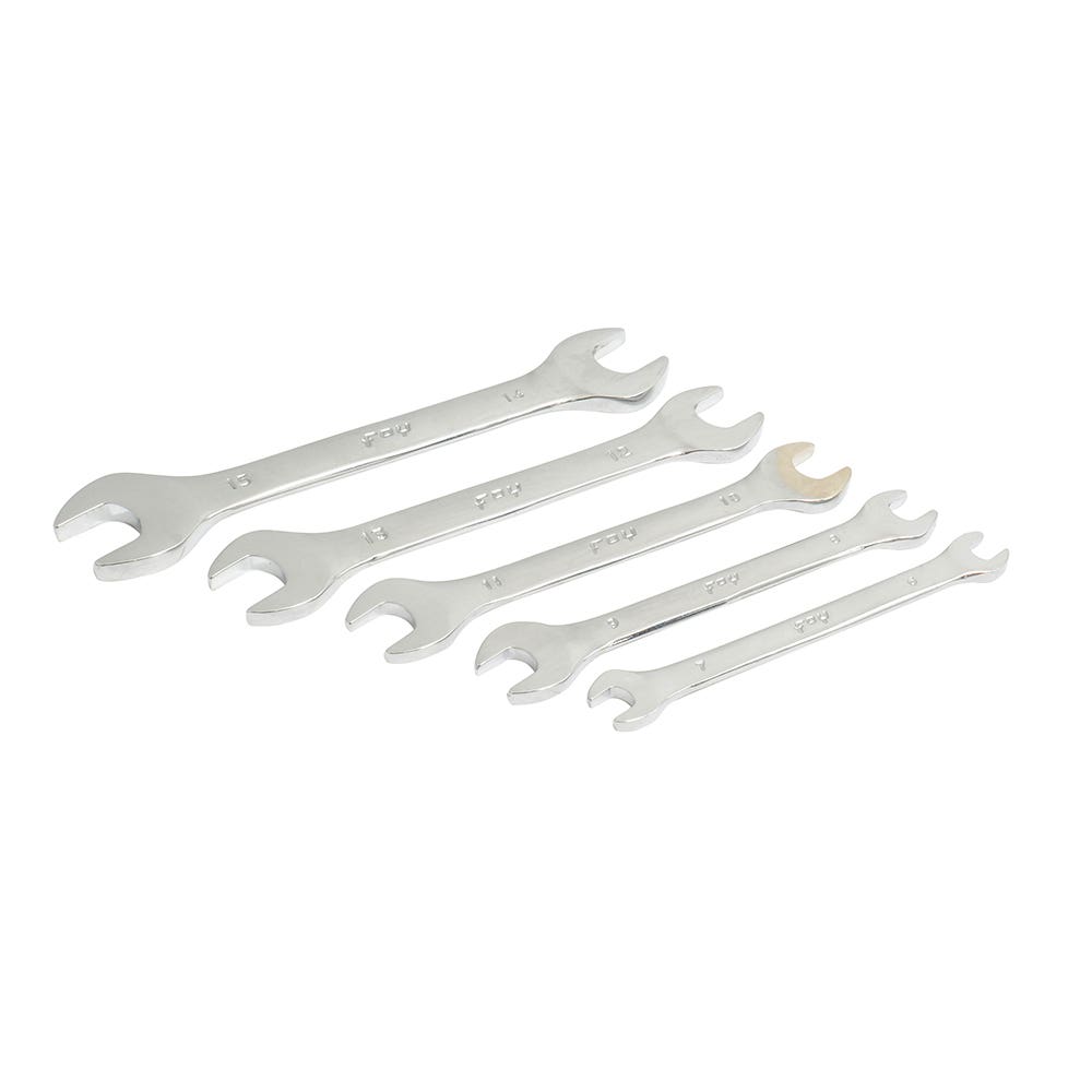 Juego de llaves españolas pulido espejo métricas, 5 piezas en rack Foy