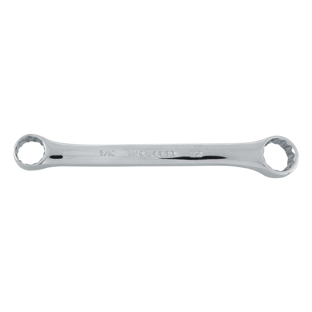 Llave de estrías pulido espejo de 15° en pulgadas, 12 puntas, 7/16" x 1/2" Urrea
