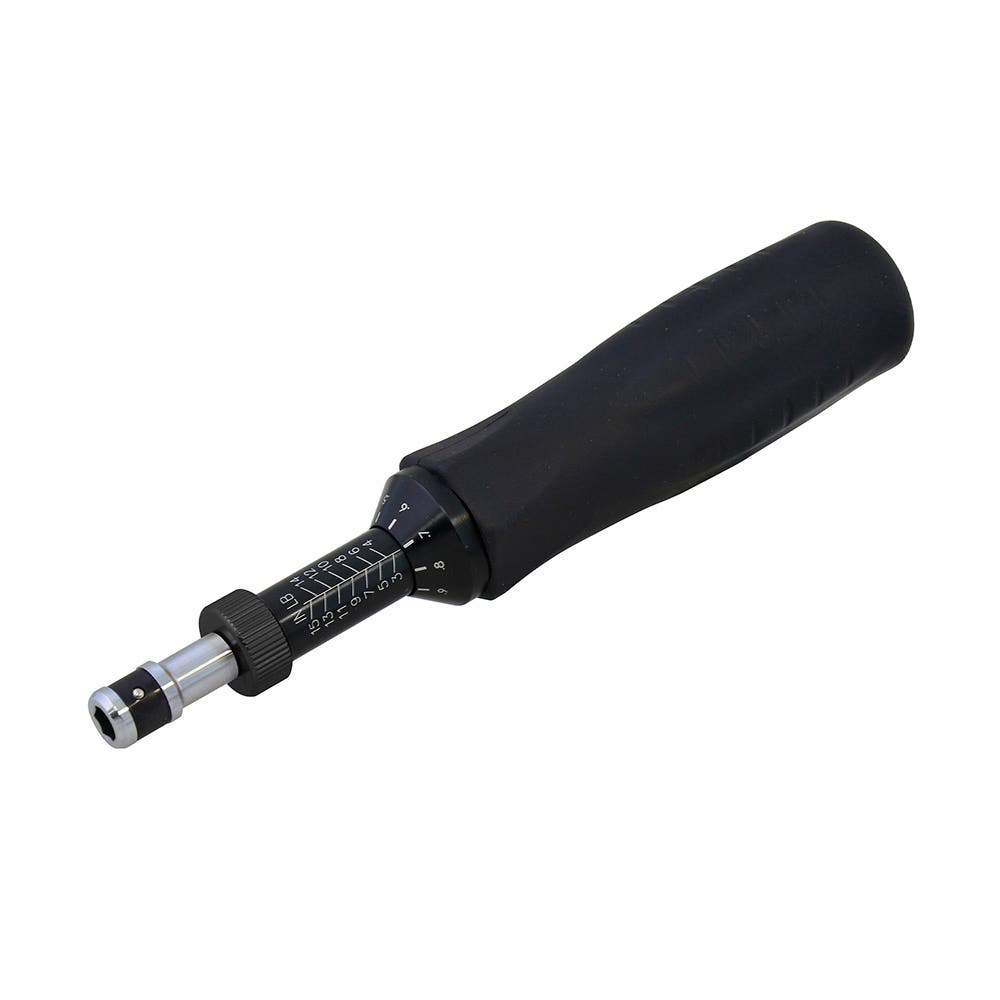 Destornillador de torque microajustable con mango plástico cuadro de 1/4", 10-90 in-lb Urrea