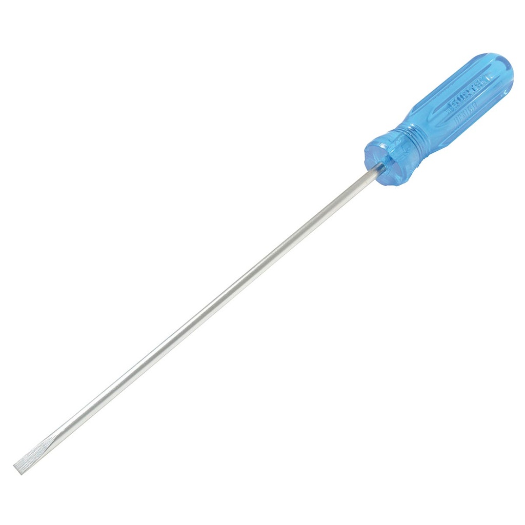 Destornillador con mango azul, punta cabinet barra redonda 3/16" x 4" Surtek