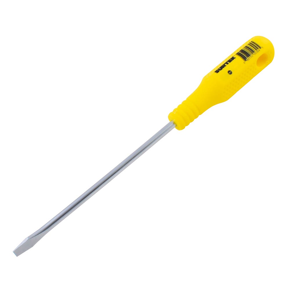 Destornillador con mango amarillo, punta plana barra redonda 5/16" x 8" Surtek