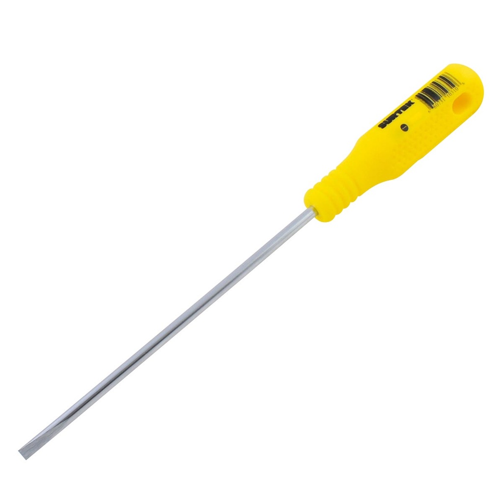 Destornillador con mango amarillo, punta cabinet barra redonda 3/16" x 4" Surtek