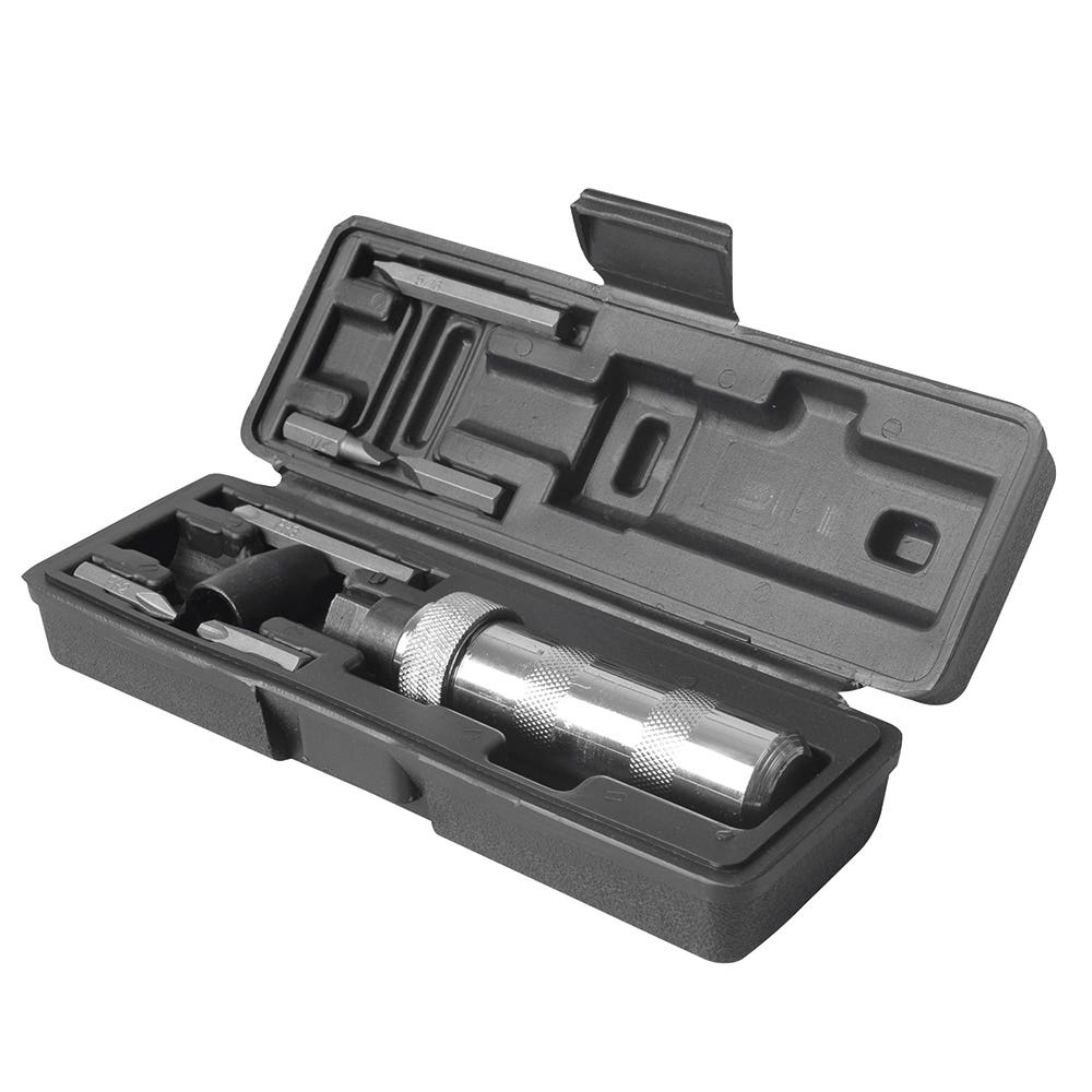 Juego de destornillador de golpe con puntas intercambiables, 8 piezas en caja plastica Surtek