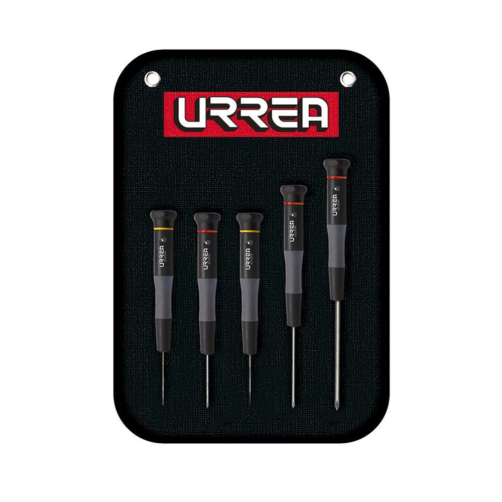 Juego de destornilladores de precisión ESD anti-estáticos combinados,5 pz en estuche Urrea